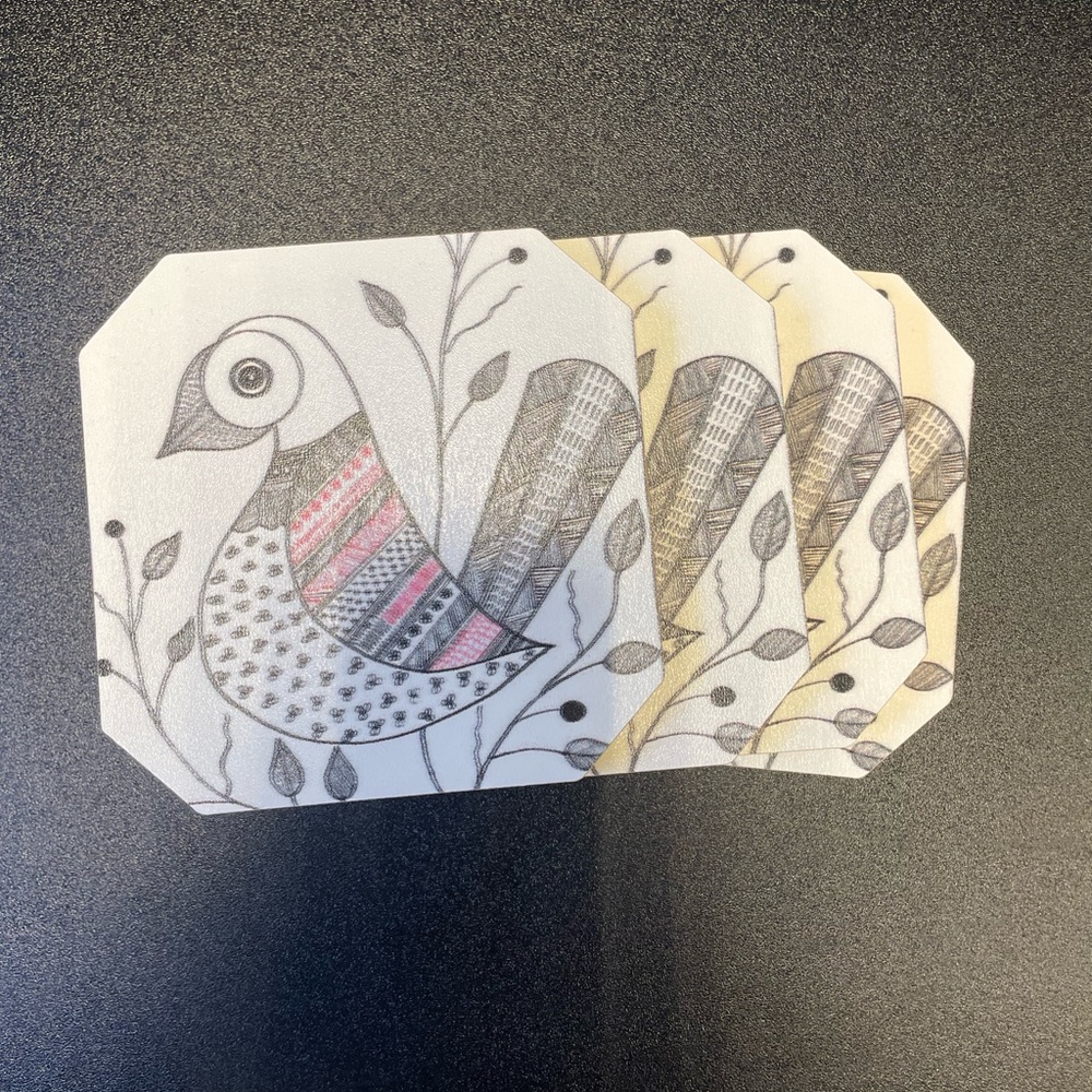 Set of 4 Society6 Bird Coasters
